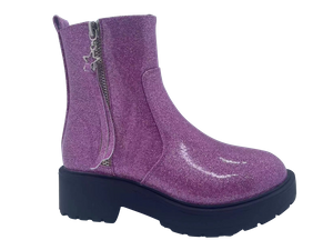 Glänzende und stilvolle rutschfeste PU-Mädchenstiefel