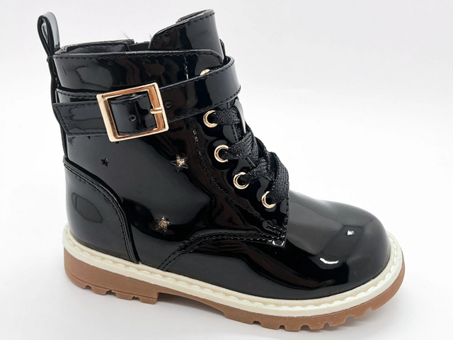 Bequeme, rutschfeste Mädchenstiefel im schwarzen Design