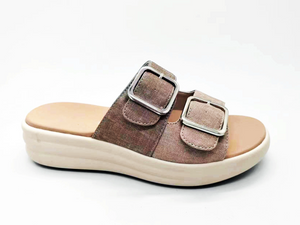 Verstellbare, bequeme, stabile Damensandalen mit Doppelschnallenriemen
