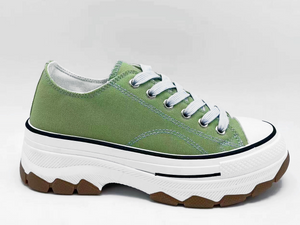 Grüne, spritzgegossene, leichte, hochwertige, niedrig geschnittene, stilvolle Damen-Bequemschuhe