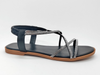 Marineblaue, elegante, schlichte Damensandalen in eleganter Farbe