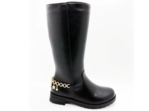 High-Top-Damenstiefel aus PU mit glatter Oberfläche 