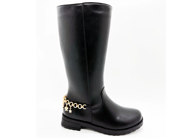 High-Top-Damenstiefel aus PU mit glatter Oberfläche 