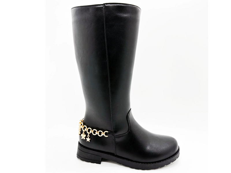 High-Top-Damenstiefel aus PU mit glatter Oberfläche 