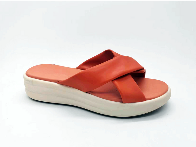 Orangefarbene modische, bequeme, lebhafte Damensandalen