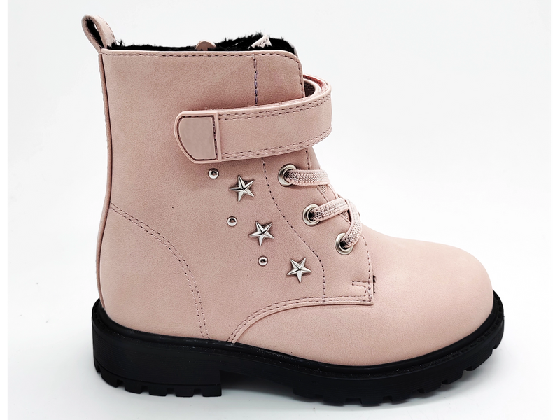 Rosa, flache, vielseitige Mädchenstiefel mit bequemem Design